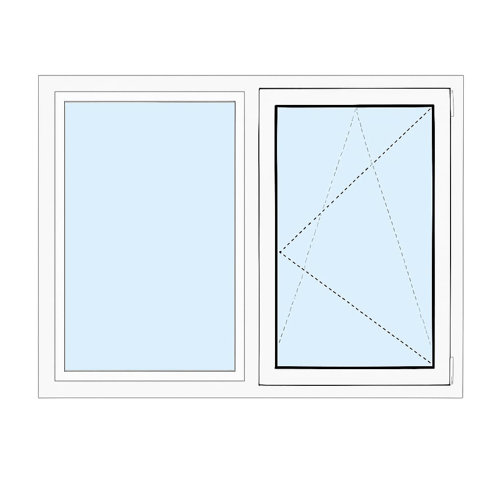Draaikiep - 2 panelen (1 vast, 1 draaikiep)